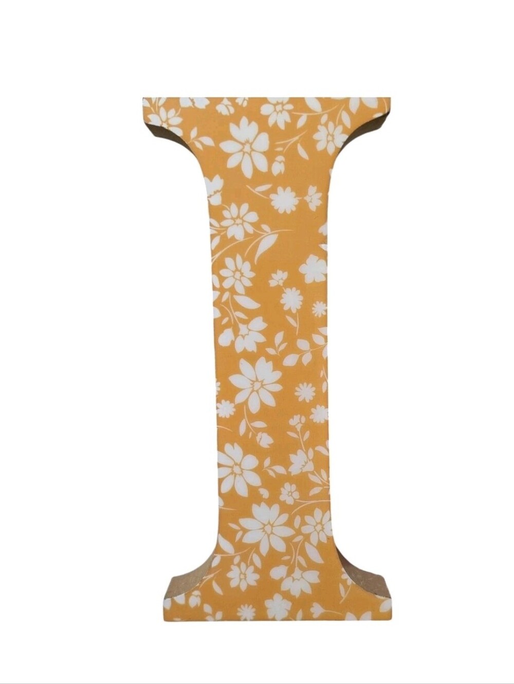 Ashland Letter I Monogram Sign Wall Mount Tabletop Decor Mustard Yellow Floral